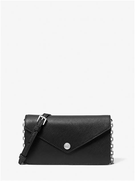 michael michael kors small saffiano leather 3-in-1 wallet|michael kors saffiano bag black.